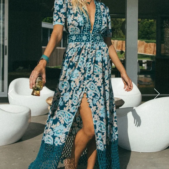 SOLD $360 Brown Sugar Maxi Dress by Chasing Unicorns - Picture 4 of 10